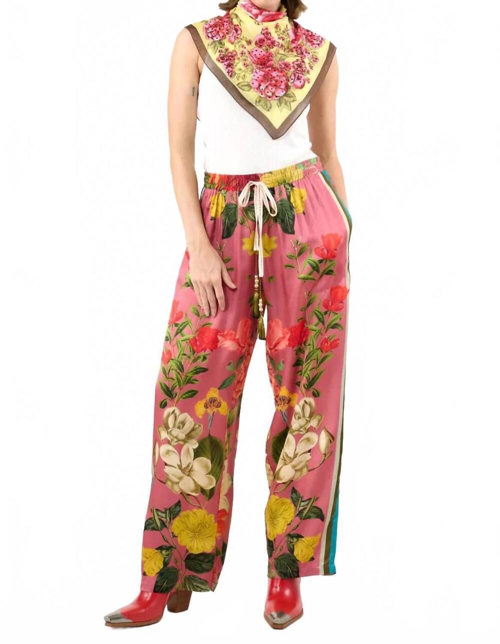 NEW ARATTA women's valentine pants in dusty flora l